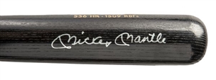 Mickey Mantle Autographed Black Engraved Stat Bat